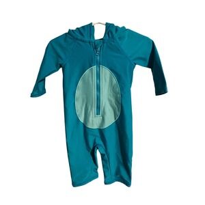 Disney Baby Stitch Rash Guard Hooded Swimsuit Blue 3-6M Lilo & Stitch One Piece